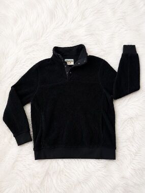 JACHS Cabin Black Sherpa Fleece Pullover Jacket Men’s Large